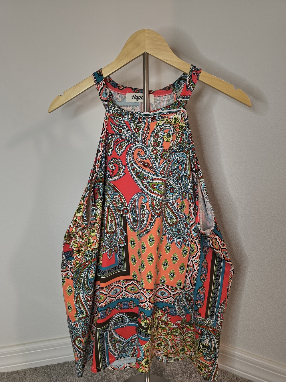 Haptics Coral Paisley Halter Tank Top